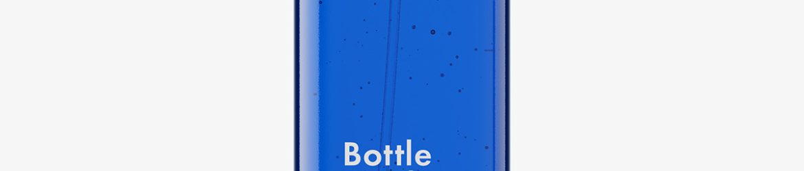 Square bottle with pump mockup / blue Square bottle with pump mockup / blue