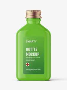 Square bottle with silver cap mockup