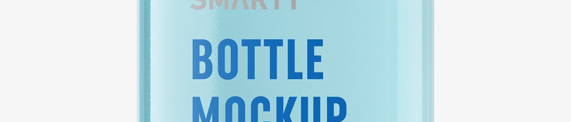 Square bottle with silver cap mockup / gel
