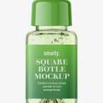 Square bottle with transparent gel mockup