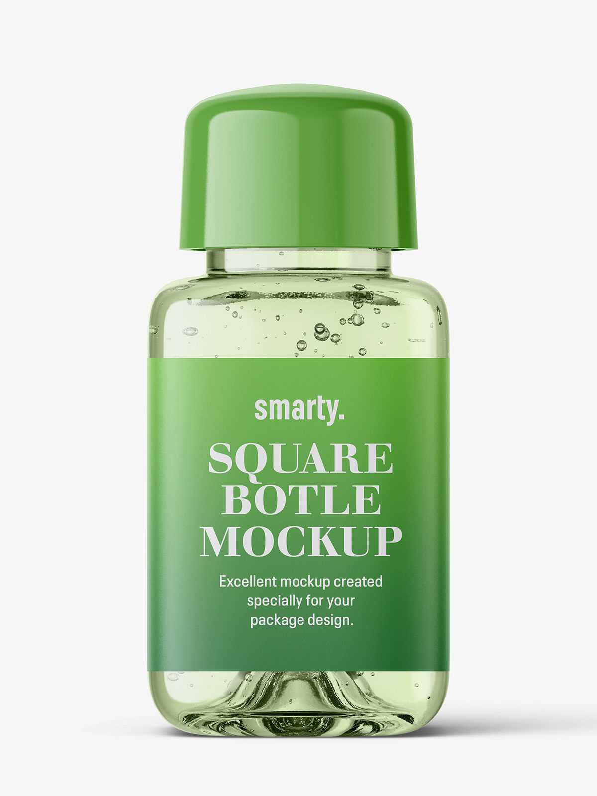 Square bottle with transparent gel mockup