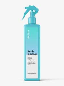 Square bottle with trigger spray mockup / matt