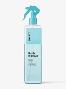 Square bottle with trigger spray mockup / two-phase liquid