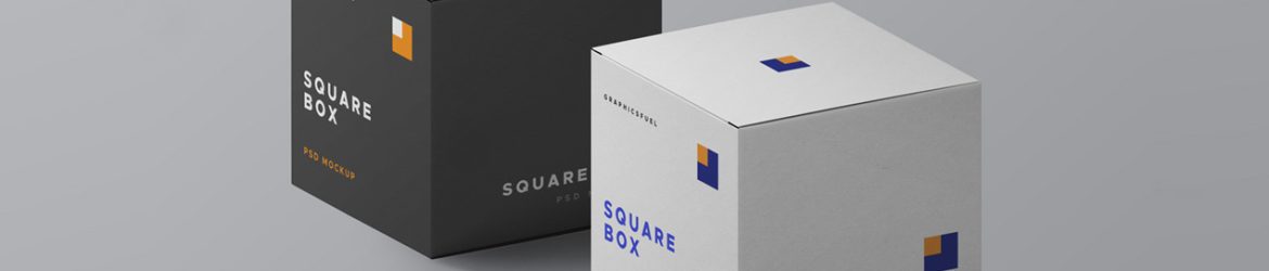 Square Box PSD Mockups