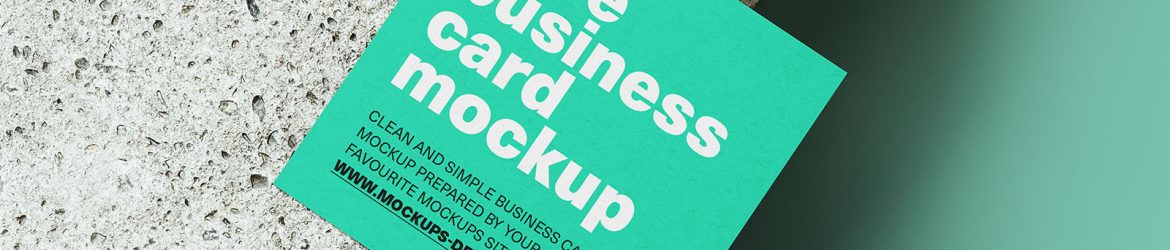 Square business card mockup