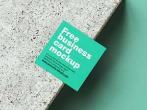 Square business card mockup