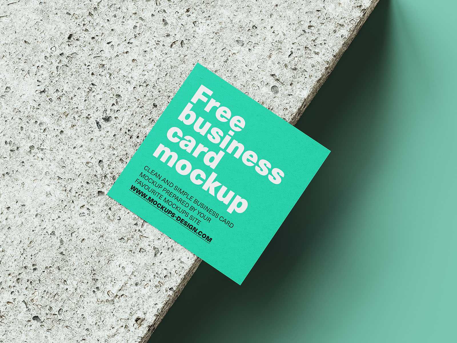 Square business card mockup