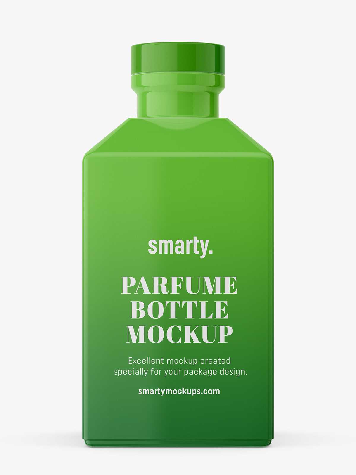 Square ceramic parfume bottle mockup