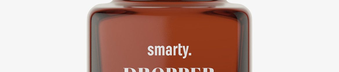 Square dropper bottle mockup / amber