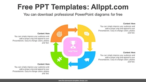 Square Flow Arrows PowerPoint Diagram