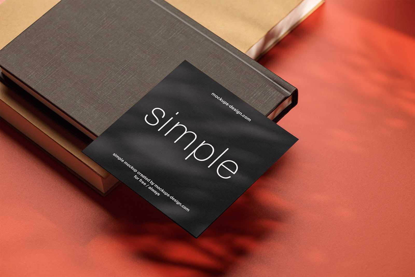 Square flyer on red background mockup