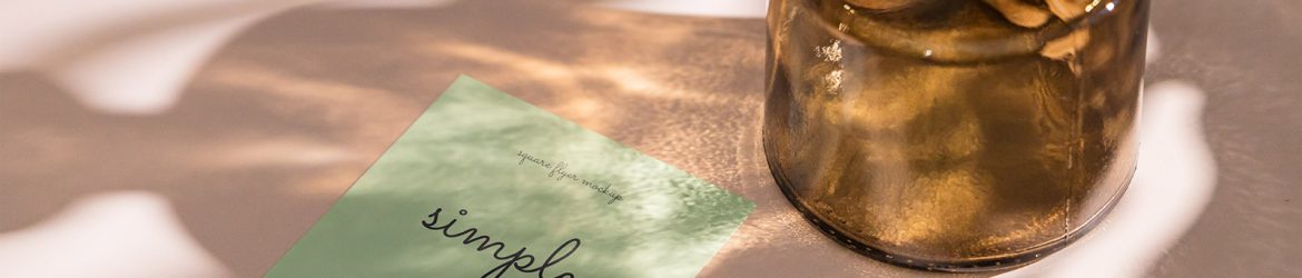 Square flyer with brown bottle mockup