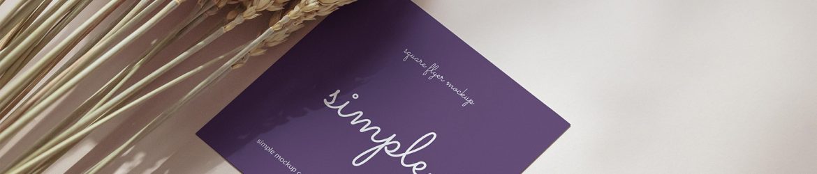 Square flyer with dried wheat mockup