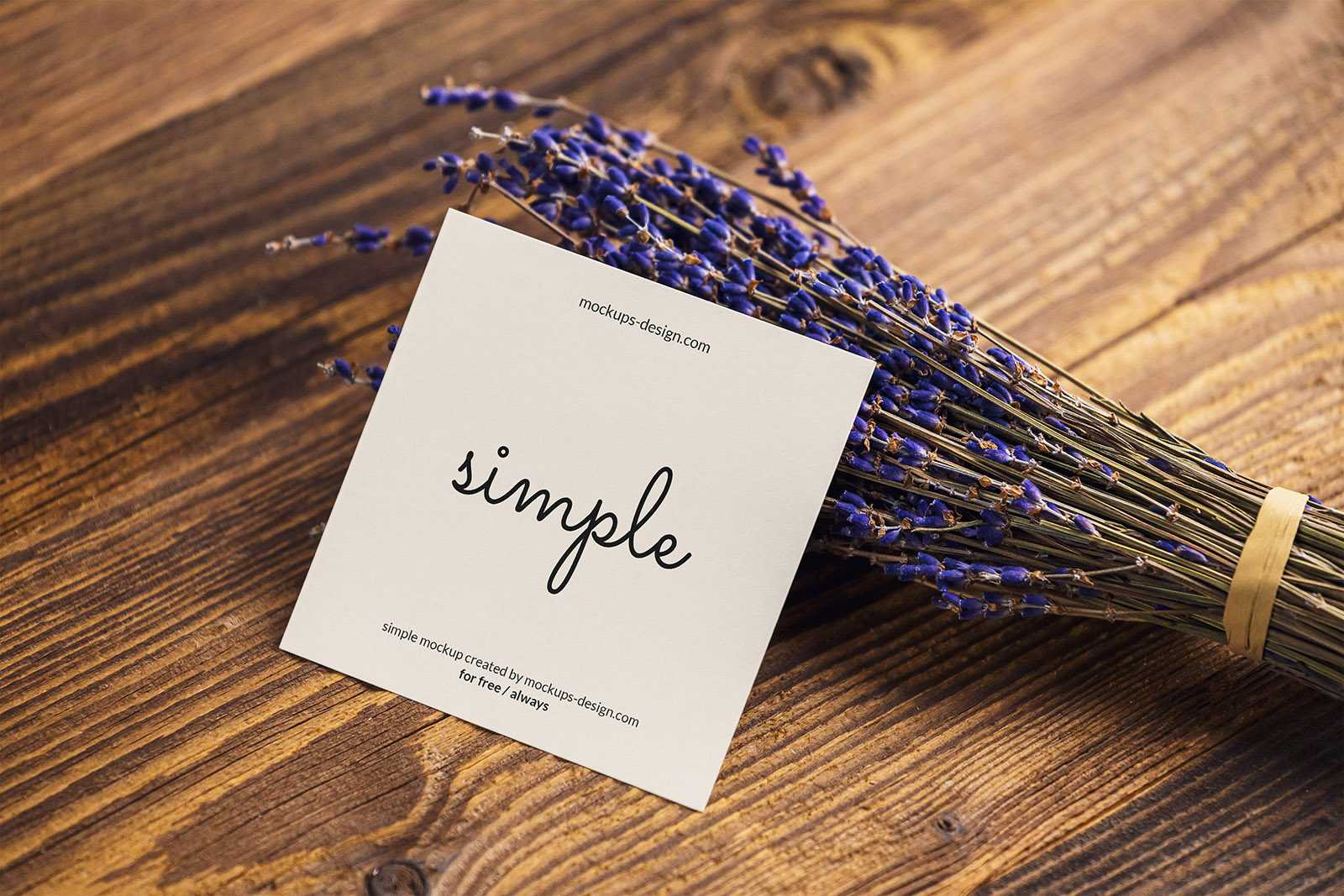 Square flyer with lavender mockup