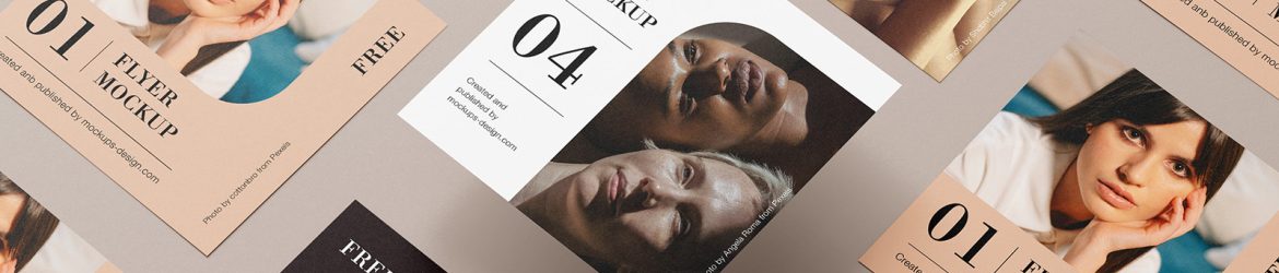 Square flyers grid mockup