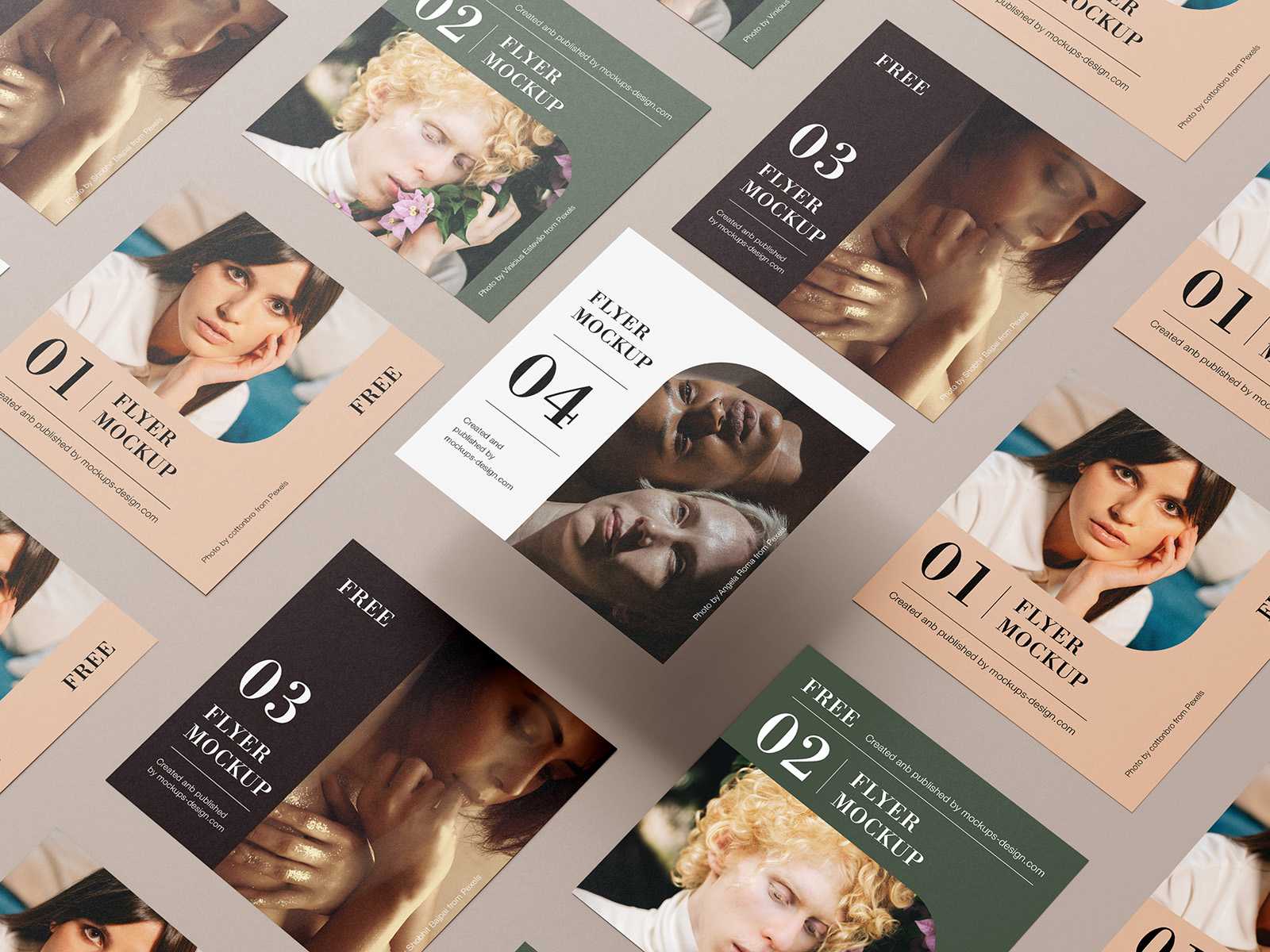 Square flyers grid mockup