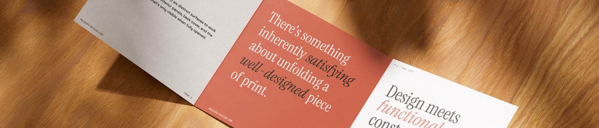 Square format trifold flyer mockup