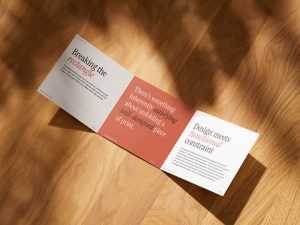 Square format trifold flyer mockup