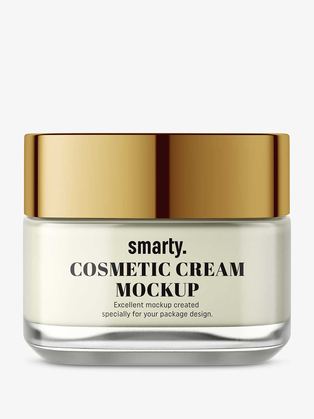 Square glass cosmetic jar
