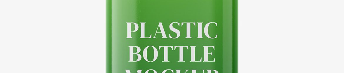 Square glossy bottle mockup