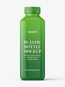 Square glossy bottle mockup