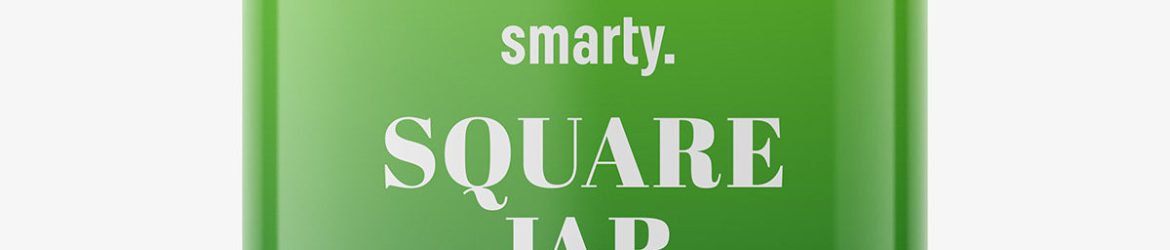 Square glossy jar mockup
