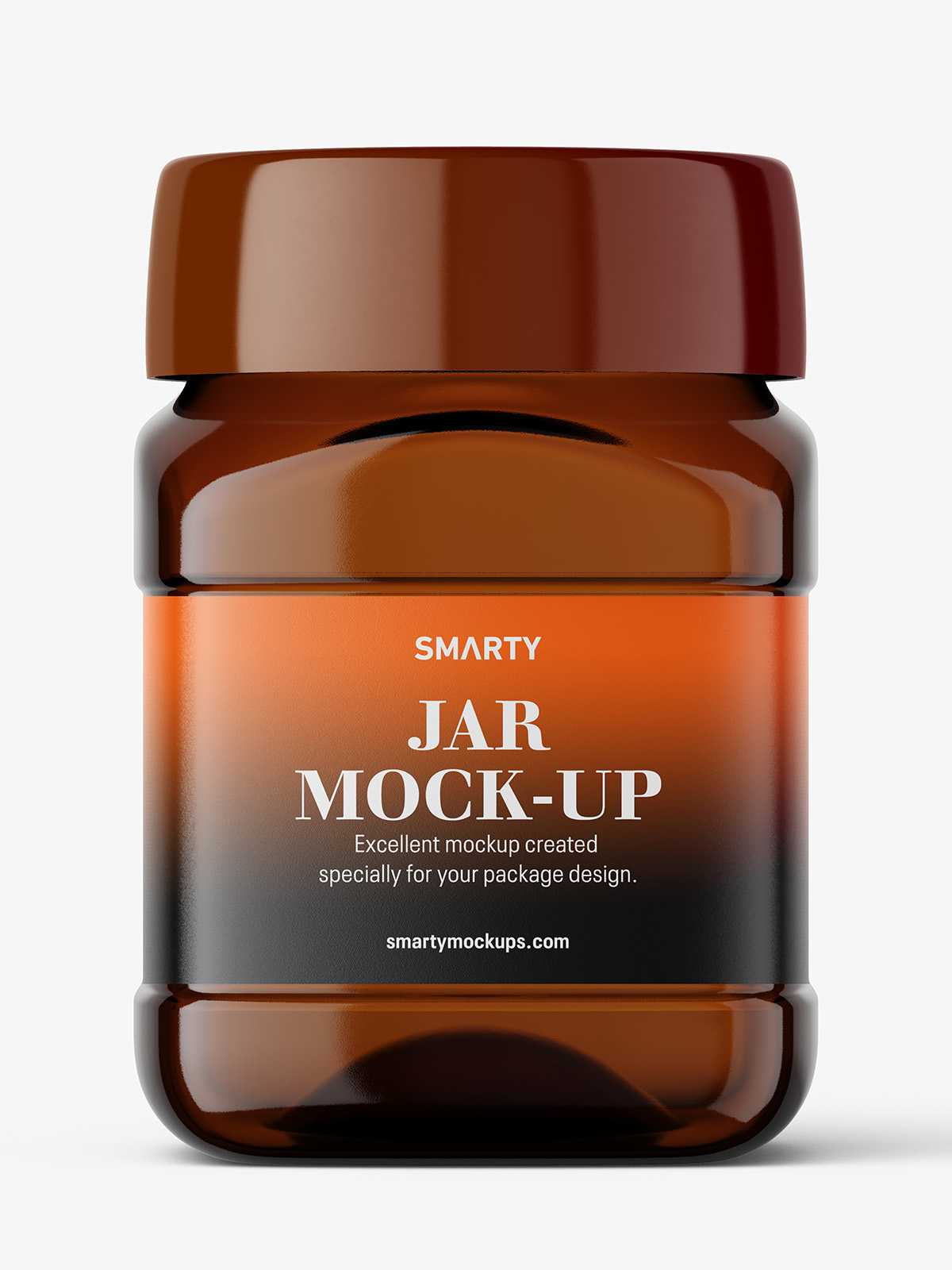 Square jar mockup / amber