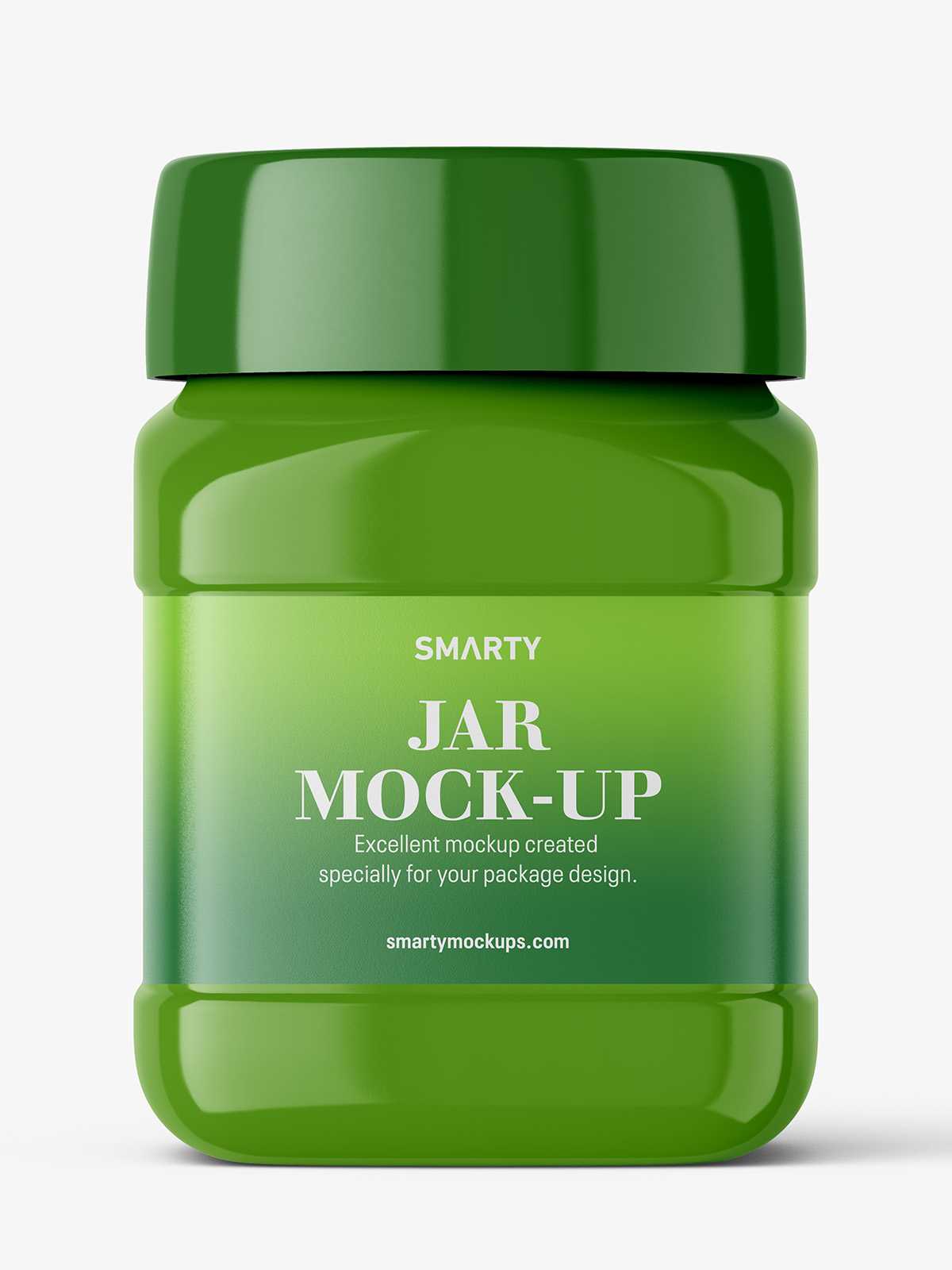 Square jar mockup / glossy