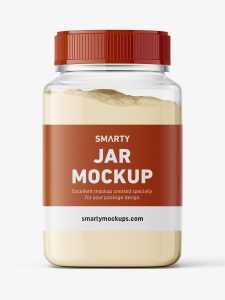 Square jar with powder mockup