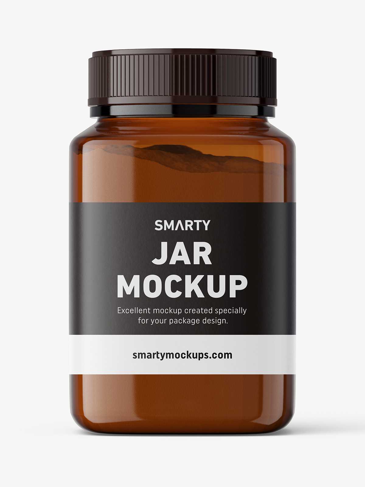 Square jar with powder mockup / amber