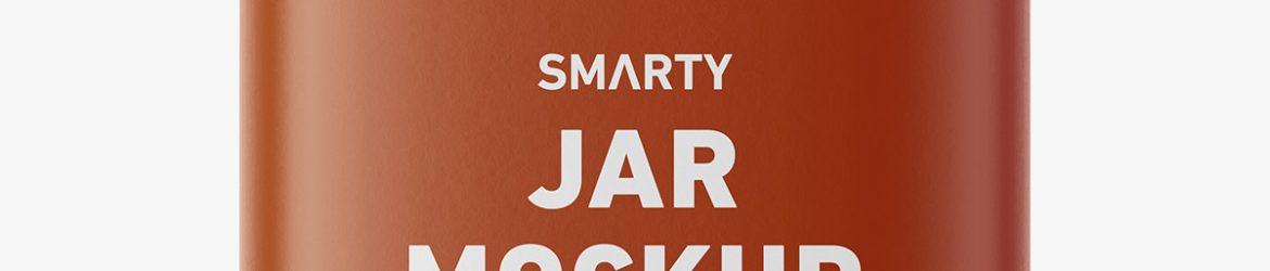 Square jar with tablets mockup