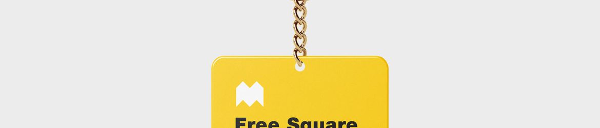 Square key chain mockup