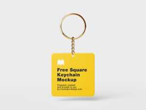 Square key chain mockup