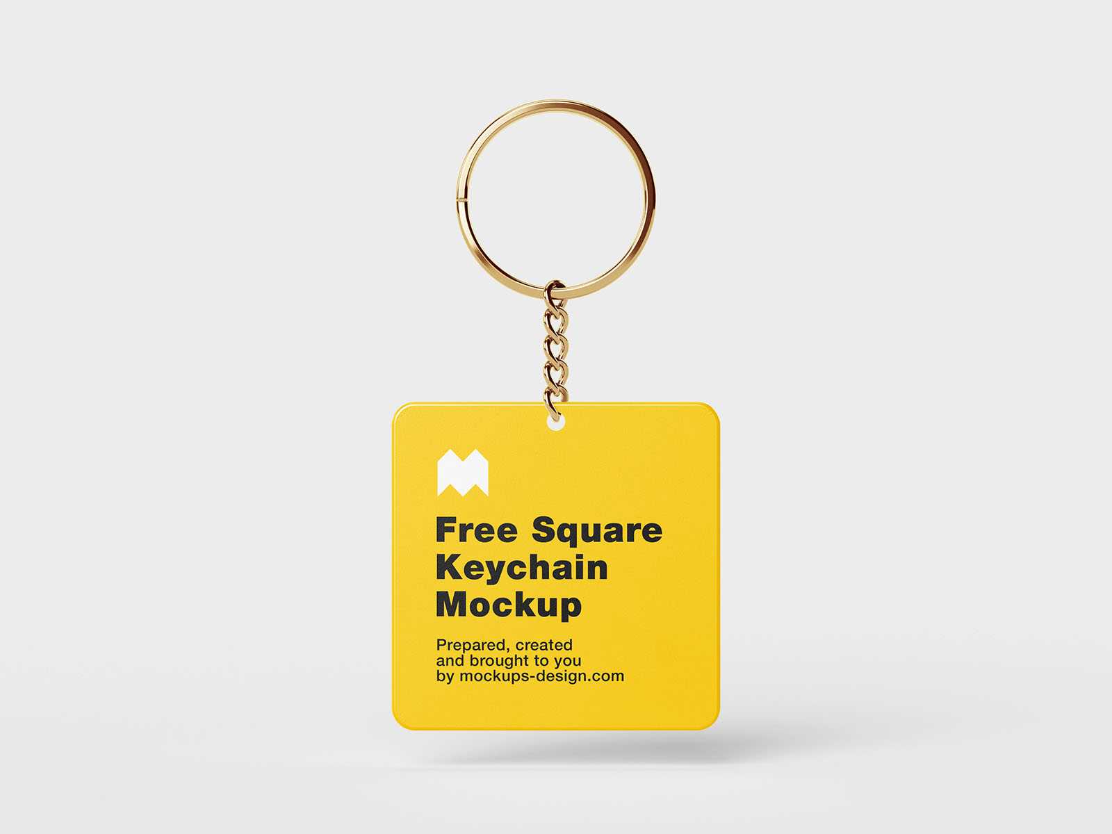 Square key chain mockup