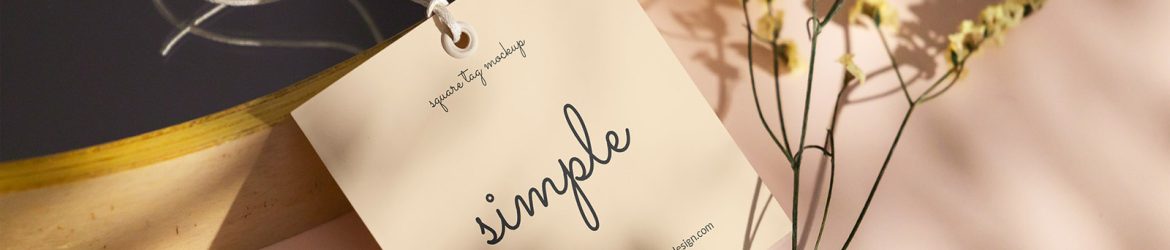 Square label tag mockup