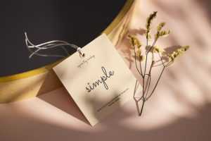 Square label tag mockup