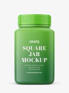 Square matt jar mockup
