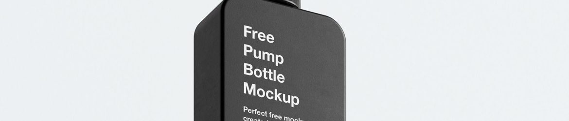 Square pump bottle mockup