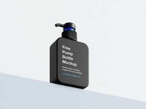 Square pump bottle mockup