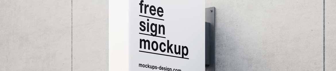 Square sign on a building wall mockup - Instant Download