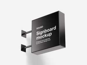 Square signboard mockup - Instant Download