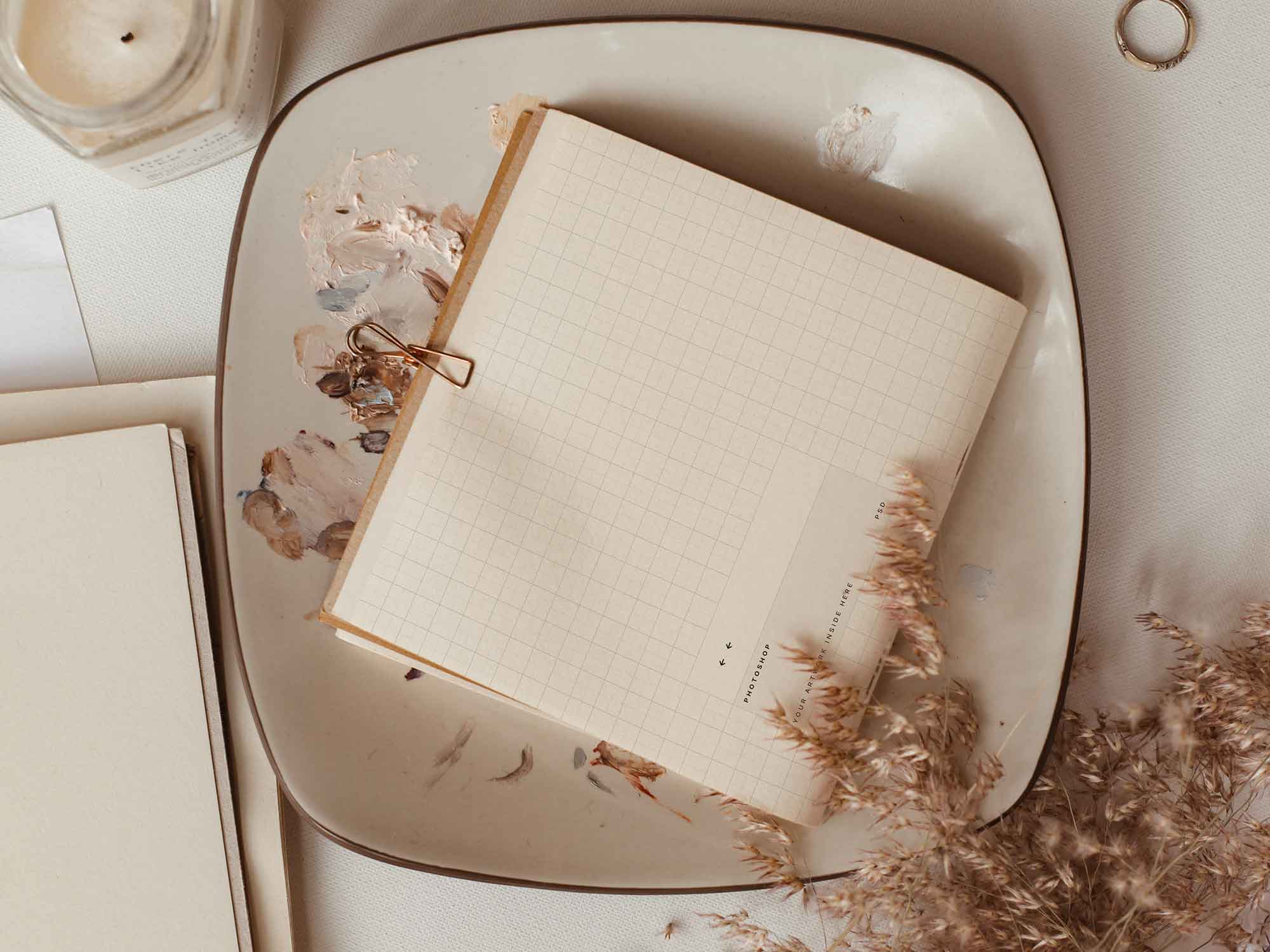 Square Sketchbook Mockup