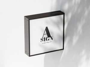 Square street sign mockup - Instant Download
