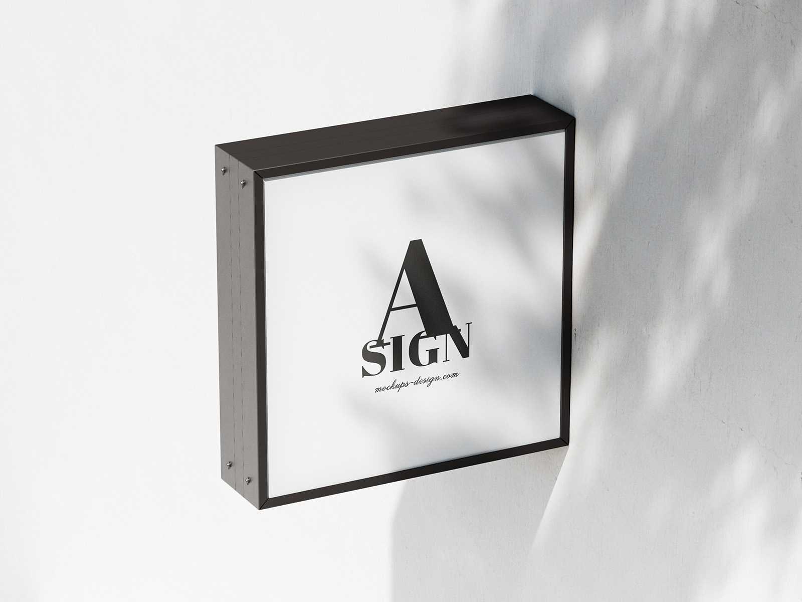 Square street sign mockup - Instant Download