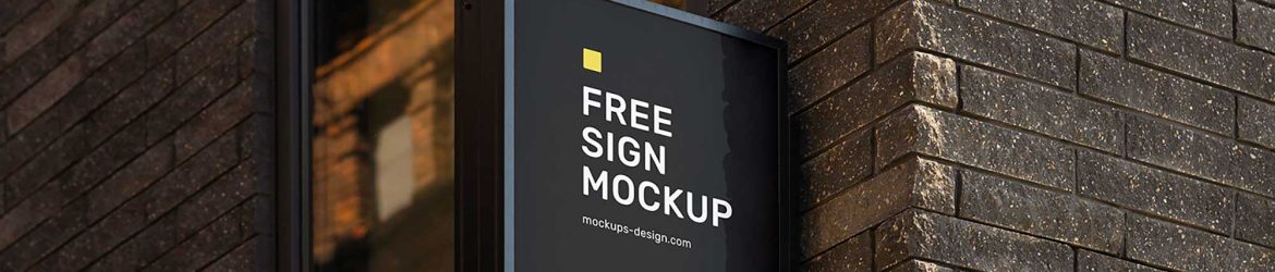 Square Street Sign Mockup (PSD)