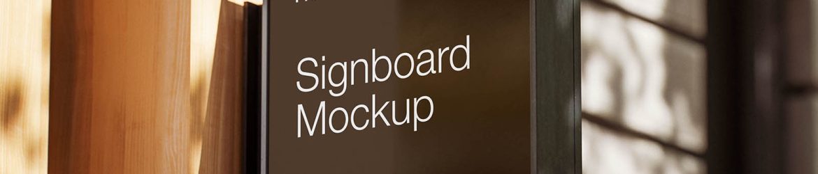 Square wall-mounted signboard mockup - Instant Download