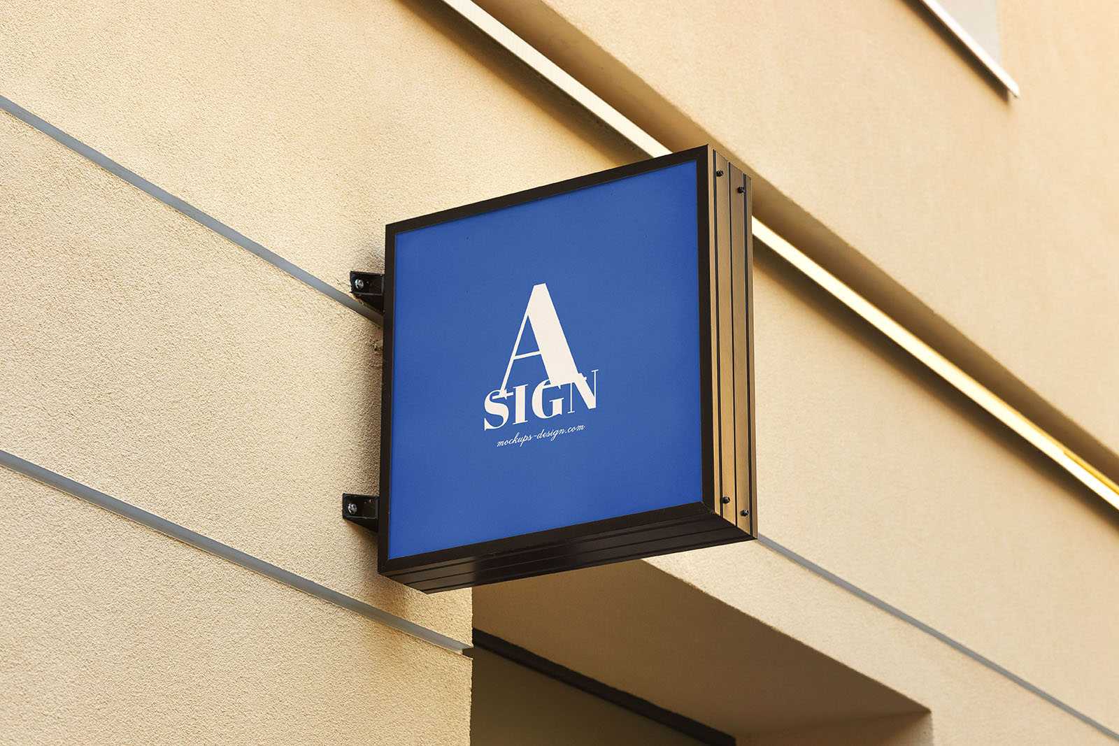 Square wall sign mockup - Instant Download