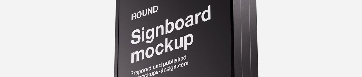Square wall signboard mockup - Instant Download