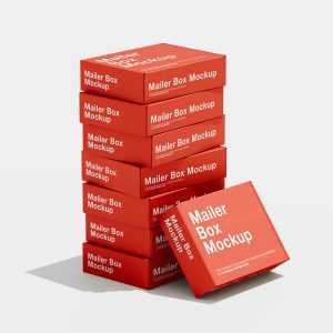 Stack of cardboard boxes mockup