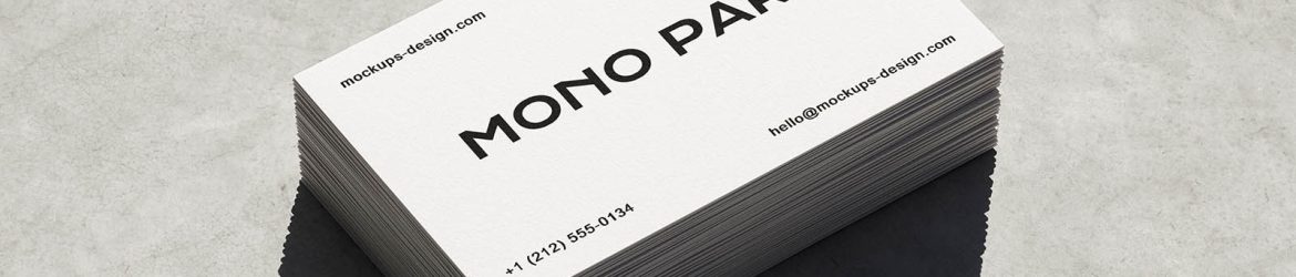 Stacked 90 × 55 mm business card mockup